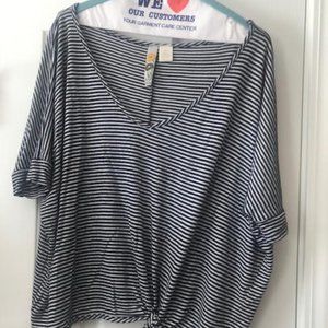 Mimi Chica B&W Striped Top